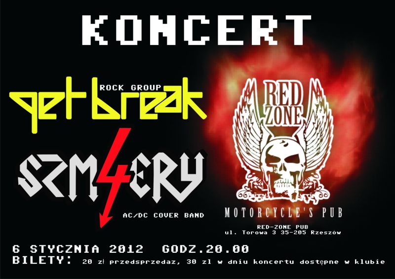 2012-01-06 Koncert - Red Zone Motorcycle's Pub. Get Break, 4 Szmery