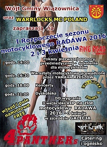 2016.04.02 Otwarcie sezonu motocyklowego w RADAWIE. Koncert GET BREAK i 4 Panthers