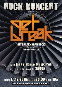 Sanok Jacks House Music Pub. Koncert Get Break w Sanoku